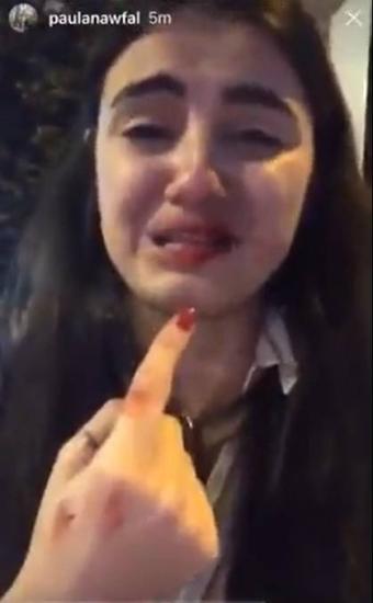الزميلة بولا نوفل بعد الاعتداء عليها