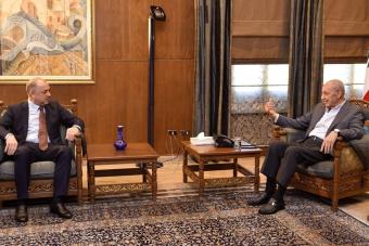 بري التقى بوصعب وأبرق معزياً بالبابا بنديكتوس