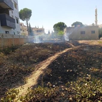 حريق اعشاب في مجدل عنجر