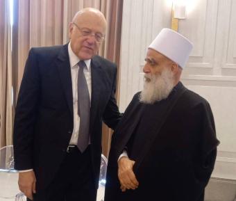 شيخ العقل زار ميقاتي معزّياً وهنّأ مفتي الجمهورية وتواصل مع جربوع حول السّويداء