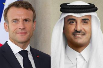 أمير قطر والرّئيس الفرنسيّ بحثا هاتفيّاً التّطورات في الأراضي الفلسطينيّة