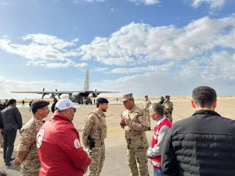 بالصور: وصول أوّل مستشفى ميداني أردني منذ بدء الحرب في قطاع غزة