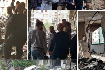 اللواء خير تفقد مكان الغارة الاسرائيلية في الضاحية