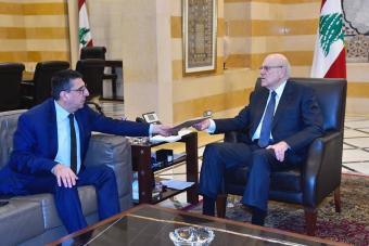 ميقاتي التقى حجار  واطلع من دو وال على التحضيرات لمؤتمر النازحين