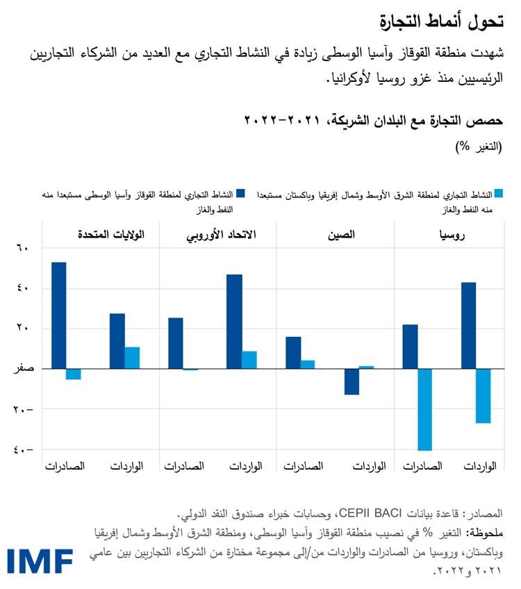 زيادة تنويع النشاط التجاري يمكن أن تزيد منطقة الشرق الأوسط وآسيا الوسطى صلابة