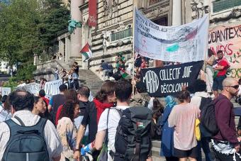 بالفيديو والصّور: مئات الطّلّاب المُؤيّدين للفلسطينيّين يتظاهرون في لوزان