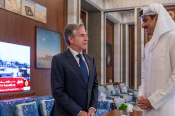 أمير قطر يبحث وبلينكن في تطورات المنطقة