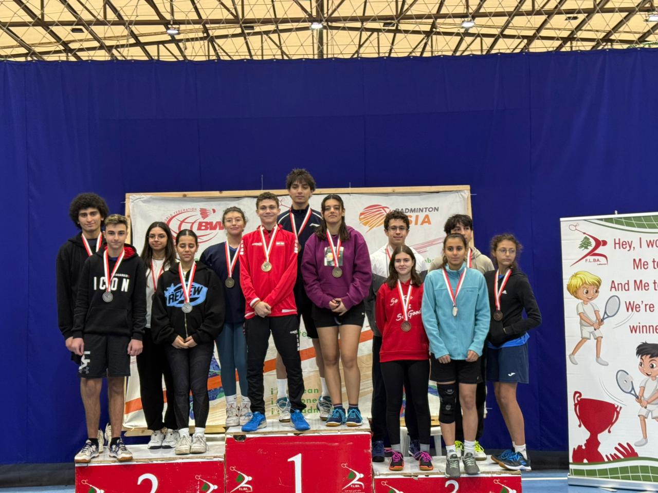 110 لاعبين ولاعبات في بطولة لبنان بالبادمنتون للفئات العمرية للعام 2024