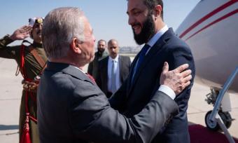 العاهل الأردني يستقبل الشرع ويندّد بالهجمات الإسرائيلية على سوريا