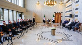 مفتي لبنان في قصر الشعب... والرئاسة السورية توثق اللقاء