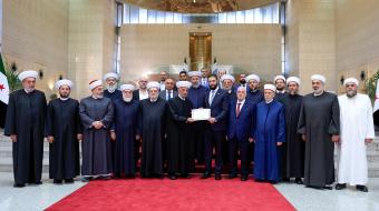 مفتي لبنان في قصر الشعب... والرئاسة السورية توثق اللقاء
