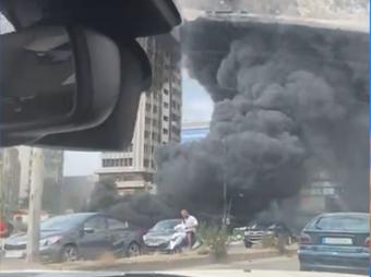 بالفيديو: حريق نفايات ودواليب في ميرنا الشالوحي