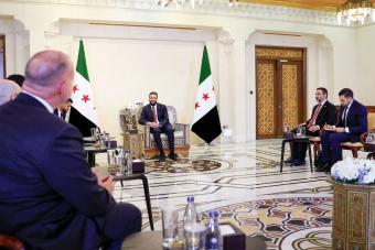 بالصور - الشرع وبراك في قصر الشعب