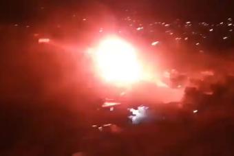 بالفيديو - استهداف المبنى في كفرحتا