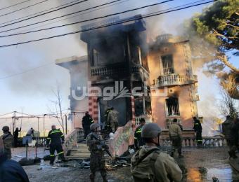 بالصور: حريق في جديدة مرجعيون جراء قصف إسرائيلي