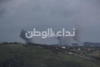 بالصور - حزام ناري إسرائيلي يستهدف بلدات في النبطية