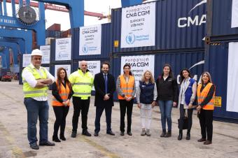 Foundation CMA CGM تؤمن وصول 600 طن مساعدات خصصت من الاتحاد الاوروبي