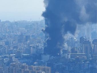 بالفيديو - حريق كبير في الدكوانة