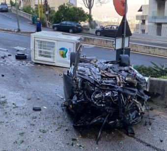 بالفيديو والصور - حادث سير مروع على طريق حريصا ونجاة السائق بأعجوبة