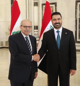سلام يلتقي نظيره العراقي في بغداد