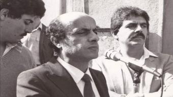 الراحل محسن إبراهيم (1935-2020) في مناسبة خطابية (إنترنت)