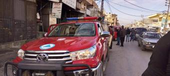 اخماد حريق داخل شقة في برج العرب