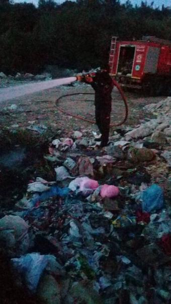حريق مكب نفايات في مزيارة