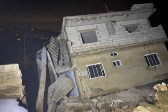 إنهيار مبنى في نمرين ـ الضنية